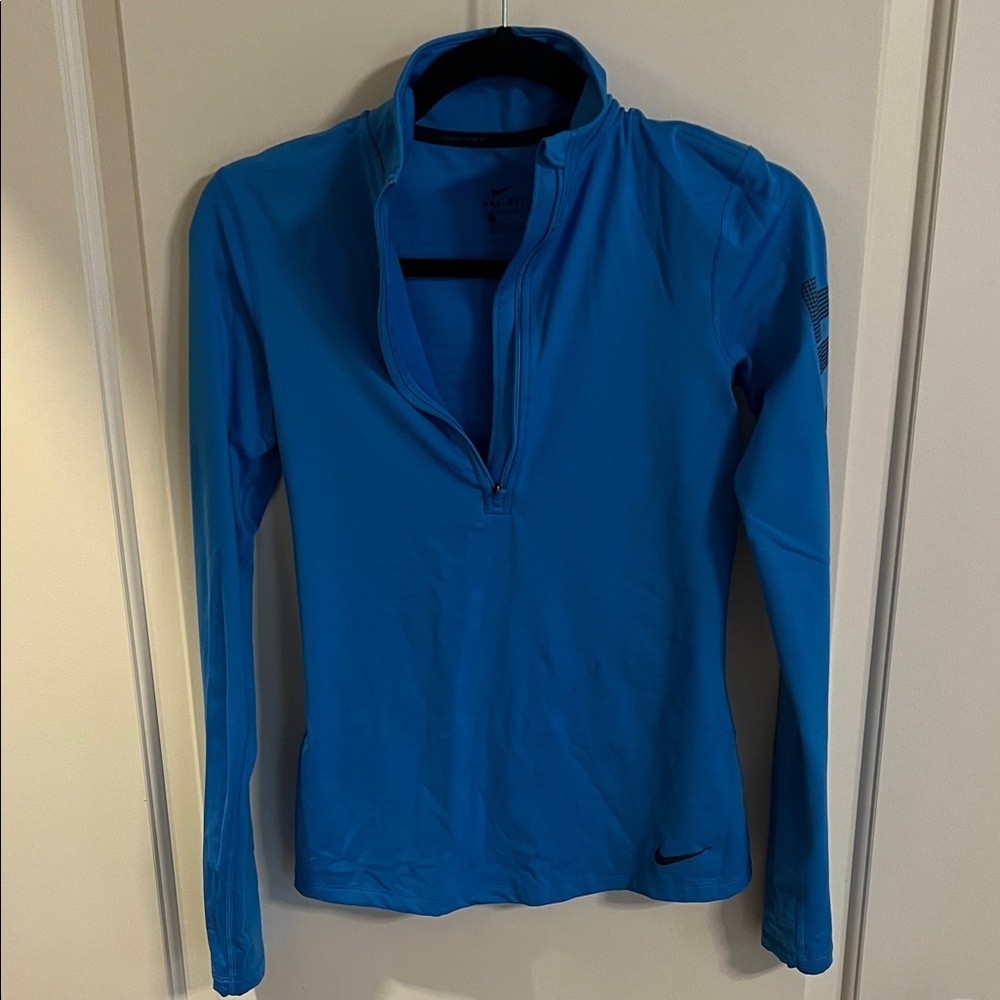 Nike Women's Women's Training Jacket 1/4 Zip Workout Blue Small